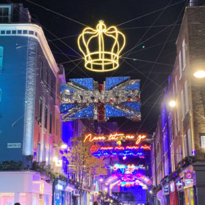 Carnaby street Christmas lights - Travel for a Living