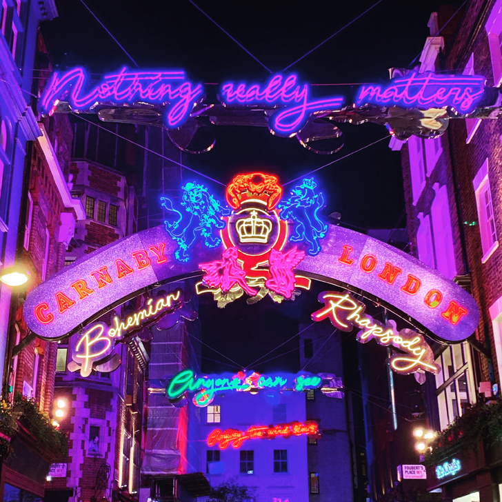 Visit London to see the stunning Christmas Lights on Carnaby Street - Travel for a Living.